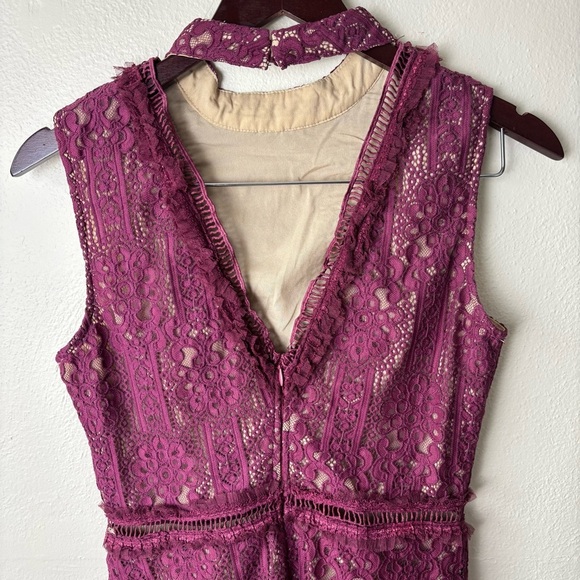 NWOT Bohme Sleeveless Lace Midi Dress In Burgundy Women’s Sz Small Wedding Guest - Picture 6 of 9